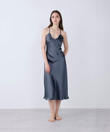 Silk Dress Charcoal Gray