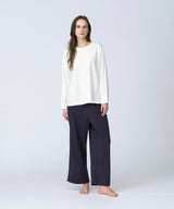 【Women's】Silk Cotton Long Sleeve T-Shirt White
