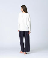 【Women's】Silk Cotton Long Sleeve T-Shirt White