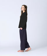 【Women's】Silk Cotton Long Sleeve T-Shirt Black