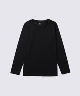 【Women's】Silk Cotton Long Sleeve T-Shirt Black