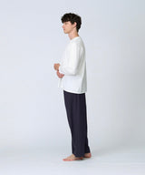 【Men's】Silk Cotton Long Sleeve T-Shirt White