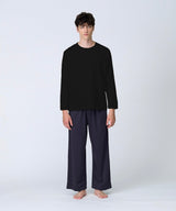 【Men's】Silk Cotton Long Sleeve T-Shirt Black