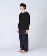 【Men's】Silk Cotton Long Sleeve T-Shirt Black