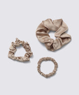 Silk Scrunchie Set of 3 : Pink Beige