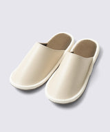 Genuine Leather Room Shoes, Velveteen Insole, Off-White
