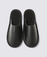 Genuine Leather Room Shoes, Velveteen Insole, Black