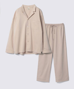 【SET-UP】Silky Cotton Pajamas Champagne Beige