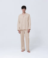 【SET-UP】Silky Cotton Pajamas Champagne Beige