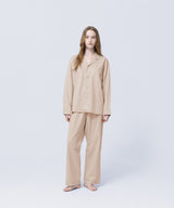 【SET-UP】Silky Cotton Pajamas Champagne Beige