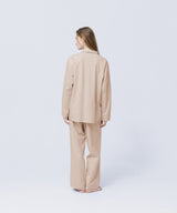 【SET-UP】Silky Cotton Pajamas Champagne Beige