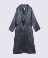Silk Long Gown Charcoal Gray