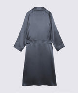 Silk Long Gown Charcoal Gray