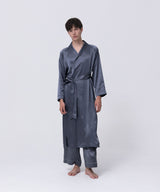 Silk Long Gown Charcoal Gray