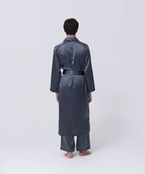 Silk Long Gown Charcoal Gray