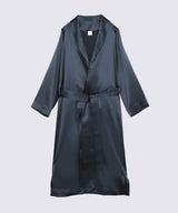 Silk Long Gown Elegant Navy