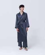 Silk Long Gown Elegant Navy
