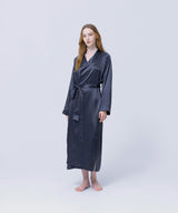 Silk Long Gown Elegant Navy