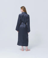 Silk Long Gown Elegant Navy