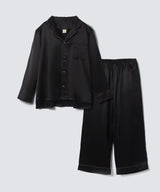 【SET-UP】Silk Pajamas Midnight Black