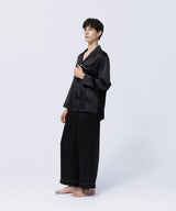 【SET-UP】Silk Pajamas Midnight Black