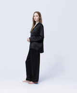 【SET-UP】Silk Pajamas Midnight Black