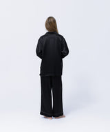 【SET-UP】Silk Pajamas Midnight Black