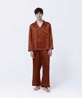 【SET-UP】Silk Pajamas Amber Brown
