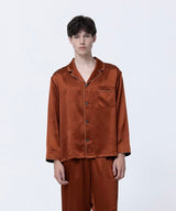 【Tops】Silk Pajamas Amber Brown