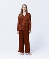 【SET-UP】Silk Pajamas Amber Brown