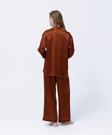 【SET-UP】Silk Pajamas Amber Brown