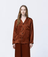 【Tops】Silk Pajamas Amber Brown