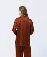 【Tops】Silk Pajamas Amber Brown