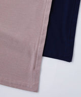 【SET-UP】Royal Organic Cotton Poncho in Navy & Wide Pants Greige