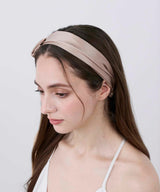 Silk Hairband Pink Beige - Foo Tokyo