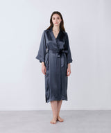 Silk Gown Charcoal Gray