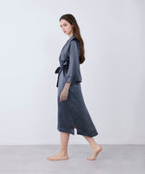 Silk Gown Charcoal Gray