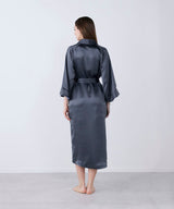 Silk Gown Charcoal Gray