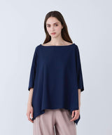 Royal Organic Cotton Poncho Navy
