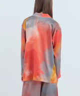 【Tops】Watercolor Silk Pajamas Evening Glow