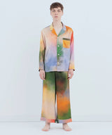 【SET-UP】Watercolor Silk Pajamas Misty Lakes