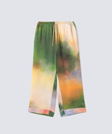 【Bottoms】Watercolor Silk Pajamas Misty Lakes