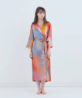 Watercolor Silk Gown Evening Glow