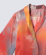 Watercolor Silk Gown Evening Glow