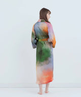 Watercolor Silk Gown Misty Lake