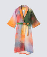 Watercolor Silk Gown Misty Lake