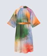 Watercolor Silk Gown Misty Lake