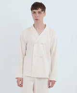 【Tops】Royal Organic Cotton Double Button Pajamas Off-White
