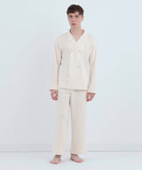 【SET-UP】Royal Organic Cotton Double Button Pajamas Off-White