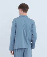【Tops】Royal Organic Cotton Double Button Pajama Cobalt Blue
